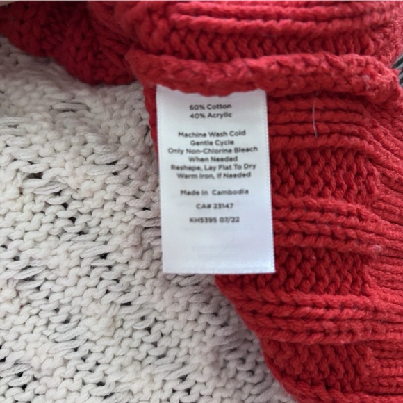 Talbots Colorblock Turtleneck Sweater red black and white Sz Medium - Picture 4 of 7